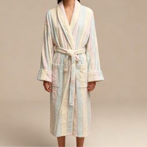 Vintage Basic Editions 80s  pastel  Striped Robe